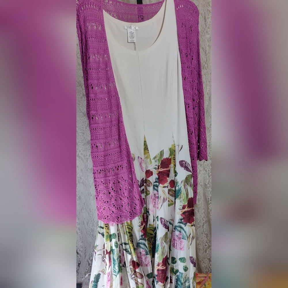 Vasna Floral Maxi Dress with Purple NWOT